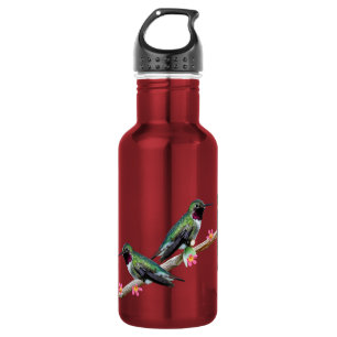 Drei Hummingvögel auf einem Zweig eines Feuers Edelstahlflasche