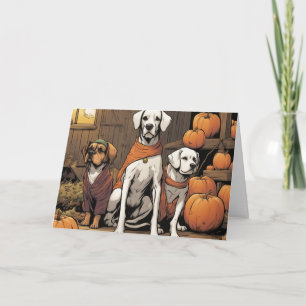 Drei Hunde an Halloween  Karte