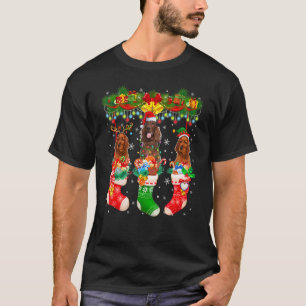 Drei Hunde der irischen Setter in Weihnachten T-Shirt