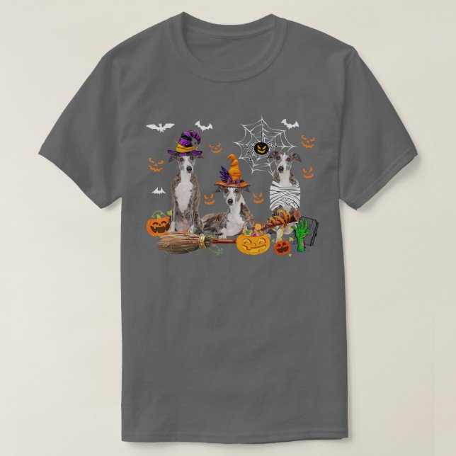Drei Hunde Hexenhunde, Halloween Mummy Beängstigen T-Shirt (Design vorne)