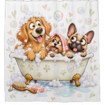 Drei Hunde in der Wanne Lustige Badezimmer 