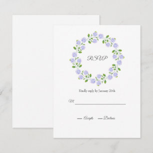 Drei Hydrangeas Wasserfarben-Blumenreath RSVP Karte
