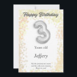 Drei Jahre alte Happy Birthday Card<br><div class="desc">Hier ist eine Grußkarte, die Sie für diese besondere Person in Ihrem Leben personalisieren können. Klicken Sie auf die Schaltfläche Personalisieren und es wird Sie mitnehmen, wo Sie die Informationen auf der Karte ändern können. Ein schneller und einfacher Prozess, den Sie immer wieder machen können. Vergewissern Sie sich, dass Sie...</div>