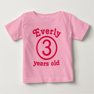 Drei Jahre alte personalisierte rosa Baby T-shirt