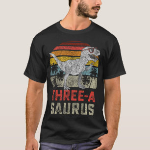 Drei Jahre Saurus Geburtstag T Rex 3 Jahre alter D T-Shirt