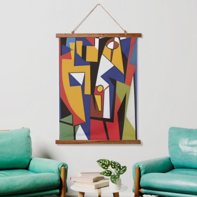 Drei Jazz Musicians Wall Tapestes Wandteppich Mit Holzrahmen (Wohnzimmer)