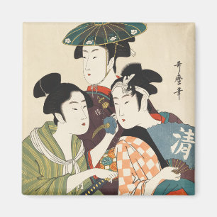 Drei junge Männer oder Frauen, Utamaro Magnet