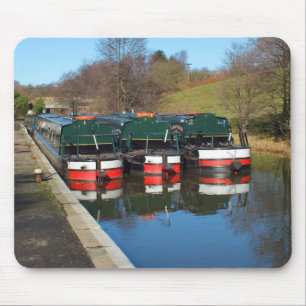 Drei Kanalboote Mousepad