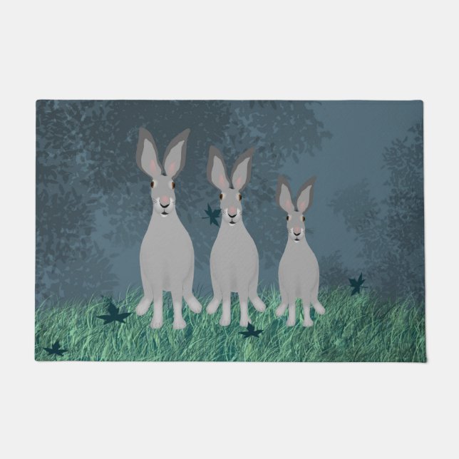 Drei Kaninchen Doormat Fußmatte (Vorderseite)