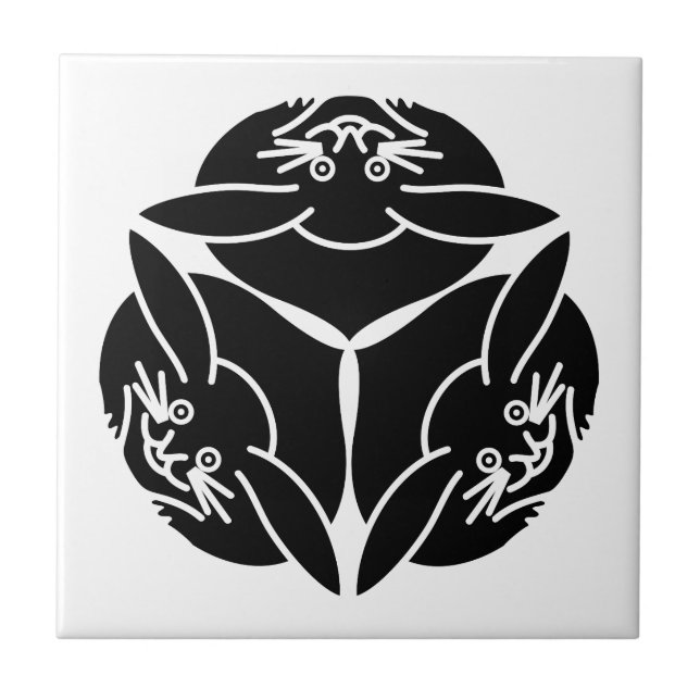 Drei Kaninchen Fliese (Vorderseite)