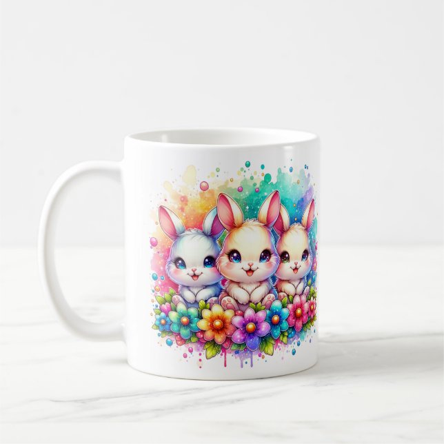Drei Kaninchen Kaffeetasse (Links)