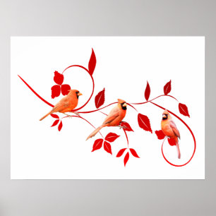 Drei Kardinals-Plakat Poster