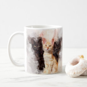 Drei Kätzchen niedlich und schön im Wasser Kaffeetasse