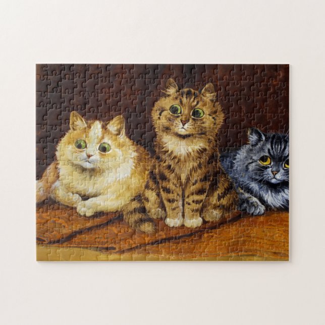 Drei Katzen auf persischem Rug von Louis Wain (Horizontal)
