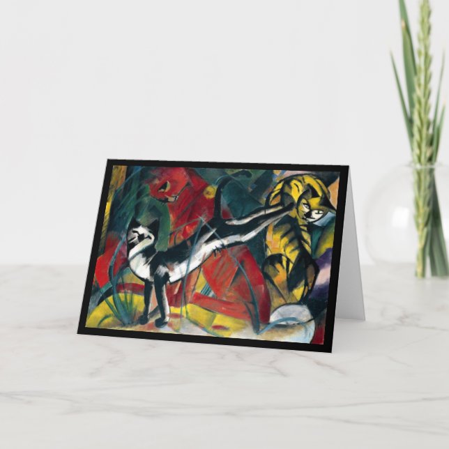 Drei Katzen durch Franz Marc-Gruß-Karte Karte (Vorderseite)