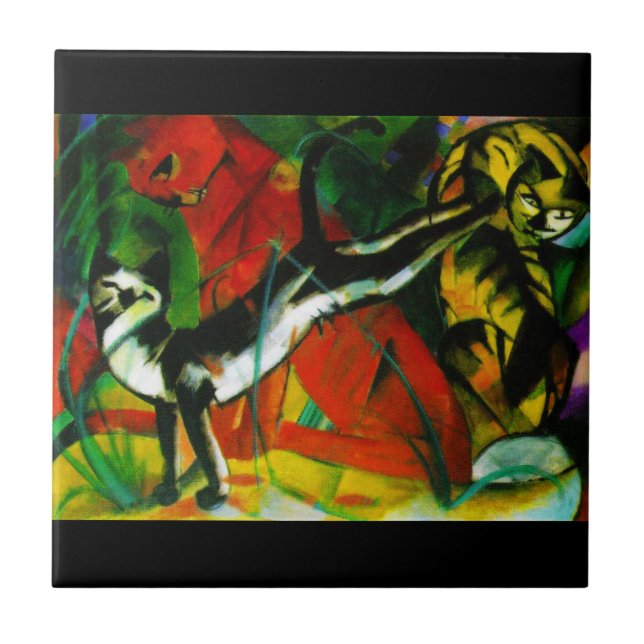 Drei Katzen Fliese (Vorderseite)