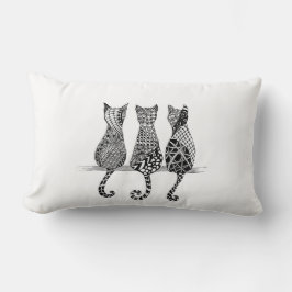Drei Katzen in einem Row Kissen in einem Design