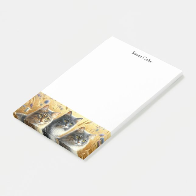 Drei Katzen Katzenoberflächen Post-it Klebezettel (angewinkelt)