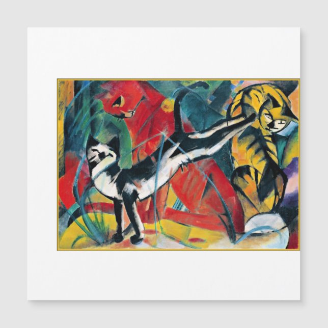 Drei Katzen, Kunstwerke von Franz Marc Magnetkarte (Vorderseite)