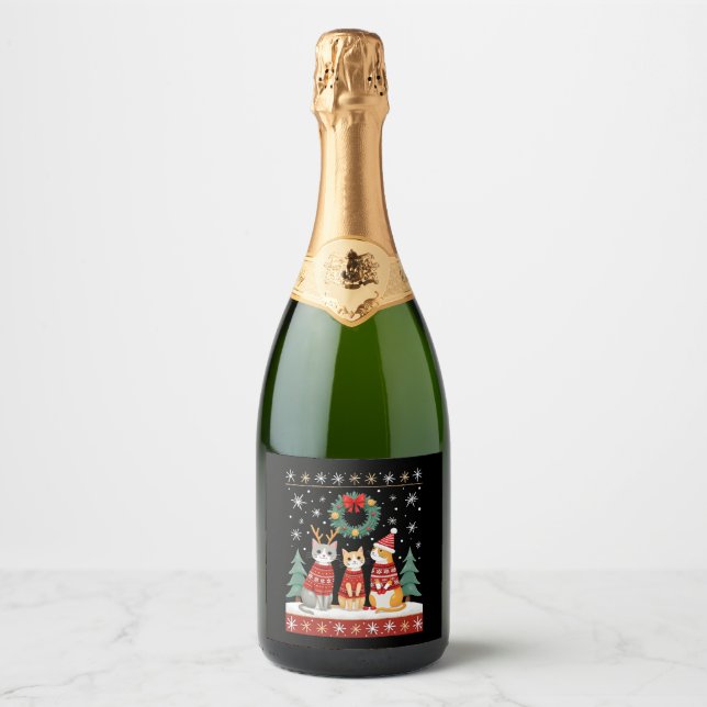 Drei Katzen Lustiger Weihnachtskatze Hässlicher Xm (Vorderseite)