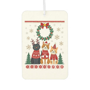 Drei Katzen lustiger Weihnachtskatze hässlicher Xm Autolufterfrischer