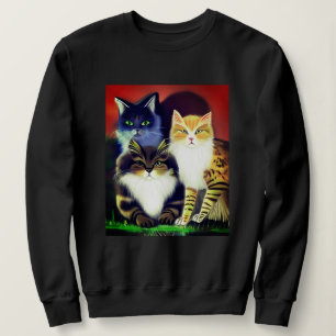 Drei Katzen mit Höflichkeit Sweatshirt