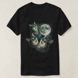 Drei Katzen Mond Meme Galaxie Katzen Kunst T-Shirt