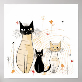Drei Katzen Poster