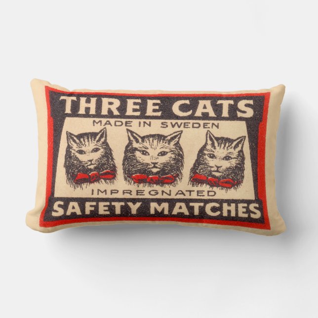 Drei Katzen-Sicherheits-Match-Aufkleber Lendenkissen (Vorderseite)