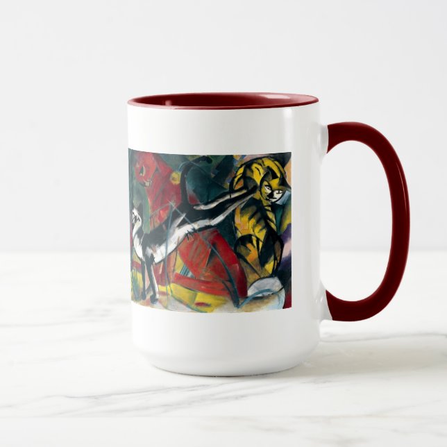 Drei Katzen von Franz Marc Beverage Tasse (Rechts)