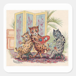 Drei Katzen von Louis Wain Quadratischer Aufkleber