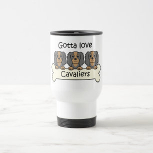 Drei Kavalier-König Charles Spaniels Reisebecher