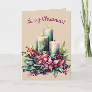 Drei Kerzen Weihnachten Karte