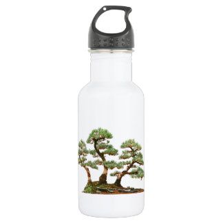 drei Kiefernbonsaisbäume Edelstahlflasche