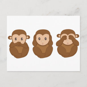Drei kleine Affen Postkarte