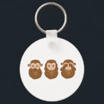Drei kleine Affen Schlüsselanhänger<br><div class="desc">Baum kleiner Affe. Sehen Sie kein Böses,  sprechen Sie kein Böses,  hören Sie kein Böses</div>
