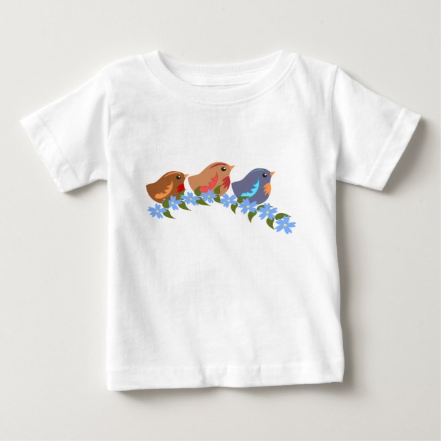 Drei kleine Babyvögel Baby T-shirt (Vorderseite)