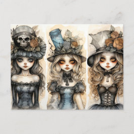 Drei kleine gotische Hexen Postkarte