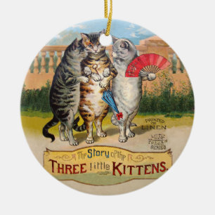 Drei kleine Kätzchen Mother Goose Illustration Keramikornament