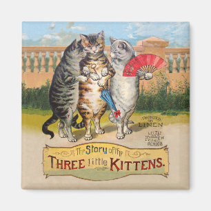Drei kleine Kätzchen Mother Goose Illustration Magnet