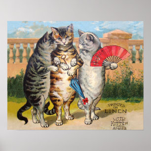Drei kleine Kätzchen Mother Goose Illustration Poster