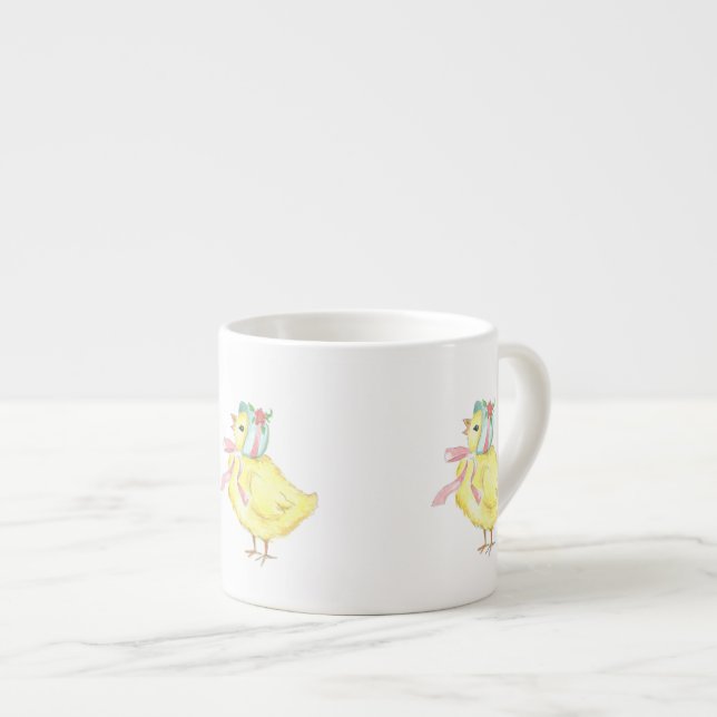 Drei kleine Kükenespresso-Tasse Espressotasse (Vorderseite Rechts)