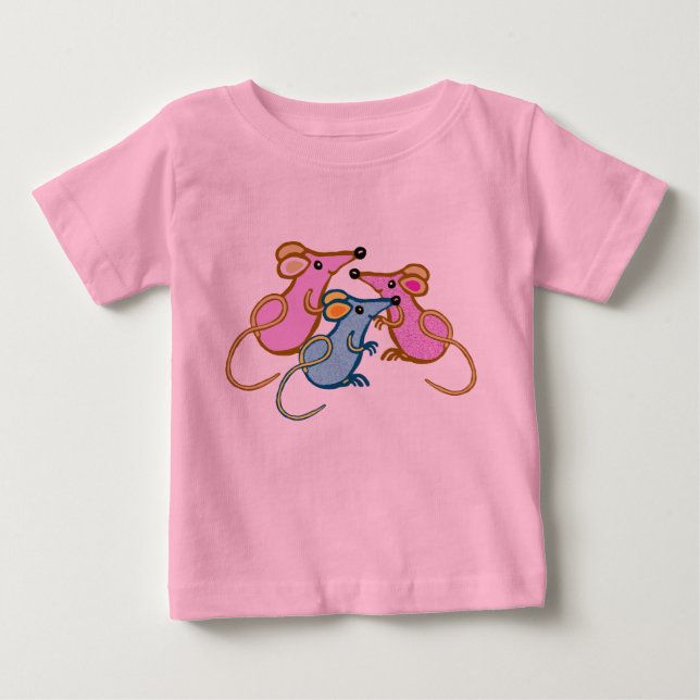Drei kleine Mäuse Baby T-shirt (Vorderseite)