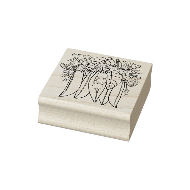 Drei kleine Platterbsen Triplets Gummi Briefmarke Gummistempel (Stempel)