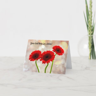 Drei kleine rote Gerbera-Grußkarte zum Falten Dankeskarte