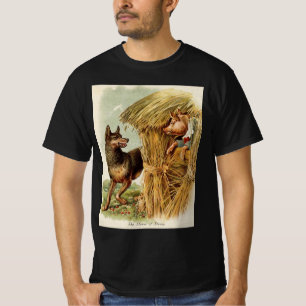 Drei kleine Schweine Böser Wolf, Vintage Märchen T-Shirt