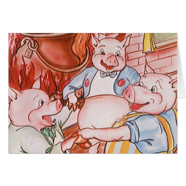 Drei kleine Schweine Kochwolf, Vintages Märchen (Vorderseite (Horizontal))