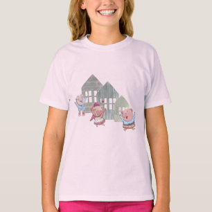 Drei kleine Schweine mit ihren Häusern T-Shirt