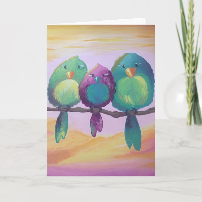 Drei kleine Vögel Karte (Vorderseite)