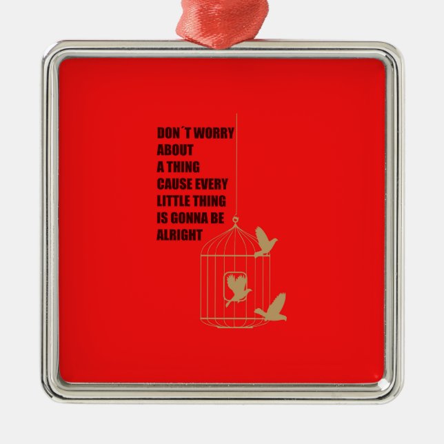 Drei kleine Vögel Silbernes Ornament (Vorne)